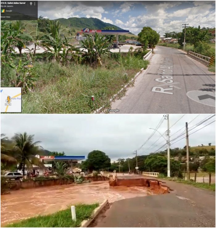 Parte De Estrada Levada Pela Gua Ap S Forte Chuva Em Itaocara